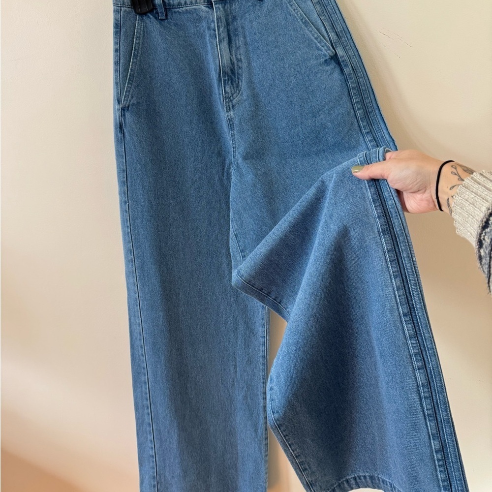 adidas & KSENIASCHNAIDER collab wide leg denim - size 28 - Picture 5 of 10